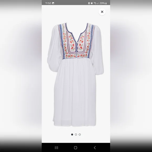 white embroidered peasant dress 70s Embroidered Peasant Dress – Liberty's Heart main image 0